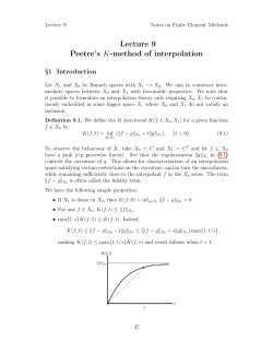Lecture 9 Peetre`s K-method of interpolation