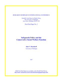Safeguards Policy and the Conservative Social Welfare Function