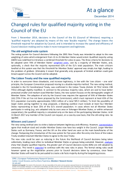 Changed rules for qualified majority voting in the Council of the EU
