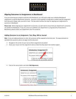 Aligning Outcomes to Assignments in Blackboard