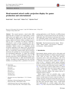 Head-mounted mixed reality projection display for games production