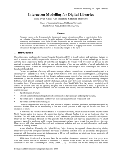 3 Interaction Framework for Digital Libraries