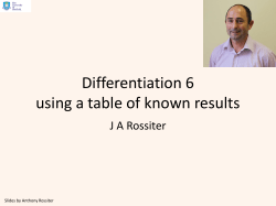 Differentiation 6 using a table of known results