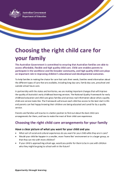 Choosing the right child care for your family
