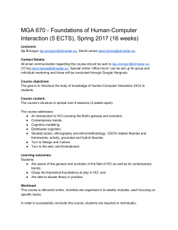MGA 670 - Foundations of Human-Computer Interaction (5 ECTS