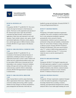 Professional Studies Bachelor of Arts in Business Course