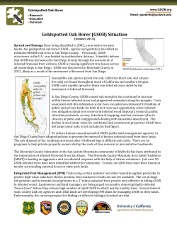 Goldspotted Oak Borer (GSOB) Situation