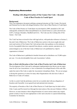 Dealing with breaches of the Code July 2014 (2)