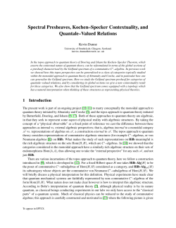 Spectral Presheaves, Kochen&ndash;Specker Contextuality