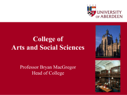 Appendix 1: Annual Report from the College of Arts and Social