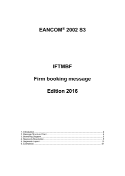 EANCOM&reg; 2002 S3 IFTMBF Firm booking message