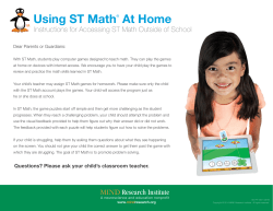 Using ST Math® At Home - Parkland School District