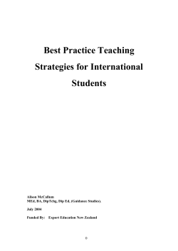 Best Practice Teaching Strategies for International Students