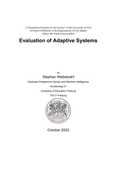 Evaluations of Adaptive Systems