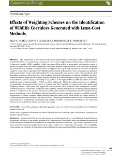 Effects of weighting schemes on the identification of wildlife corridors