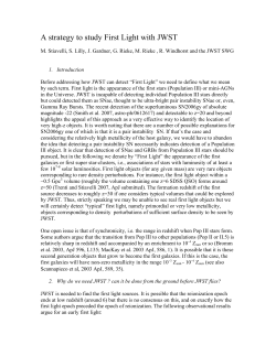 A strategy to study First Light with JWST