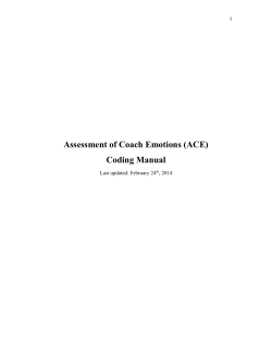 Assessment of Coach Emotions (ACE) Coding Manual