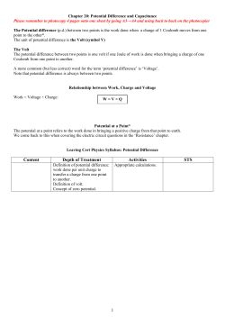 Potential Difference and Capacitance