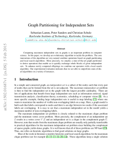 Graph Partitioning for Independent Sets arXiv:1502.01687v1 [cs.DS
