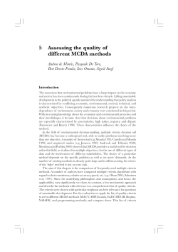 5 Assessing the quality of different MCDA methods