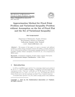 Approximation Method for Fixed Point Problem and Variational