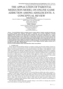the application of parental mediation model on online game