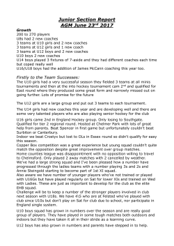 Junior Report 2017 - Chelmsford Hockey Club