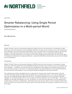 Smarter Rebalancing: Using Single Period Optimization In a Multi