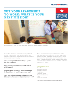 1 put your leadership to work: what is your next