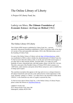 The Ultimate Foundation of Economic Science: An Essay on Method