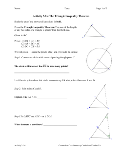 Activity 3.2.4 The Triangle Inequality Theorem