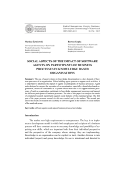 social aspects of the impact of software agents on participants of