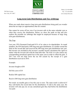 Long term Gain Distributions and Tax Arbitrage - Twenty