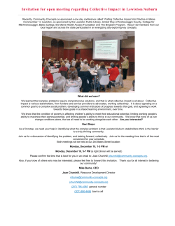 Invitation for open meeting regarding Collective Impact in Lewiston