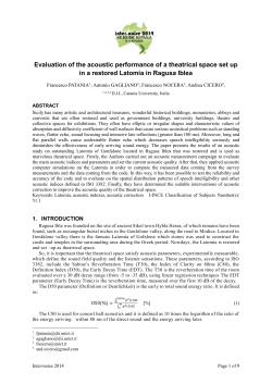 Evaluation of the acoustic performance of a theatrical space set up