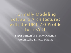 Formally Modeling Software Architectures with the UML 2.0 Profile