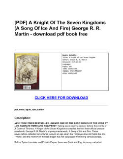 A Knight Of The Seven Kingdoms (A Song Of