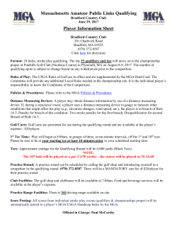 Massachusetts Amateur Public Links Qualifying Player Information