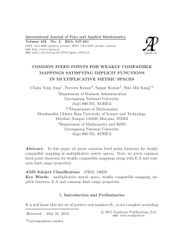 COMMON FIXED POINTS FOR WEAKLY COMPATIBLE MAPPINGS