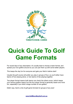 Quick Guide To Golf Game Formats