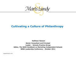 A strong culture of Philanthropy