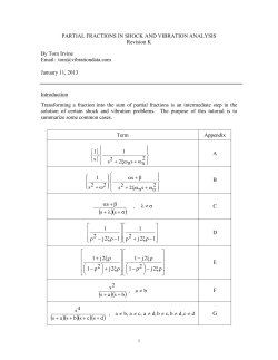 partial fractions in shock and vibration analysis