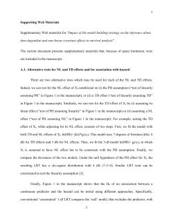 Supporting Web Materials Supplementary Web materials for &ldquo;Impact