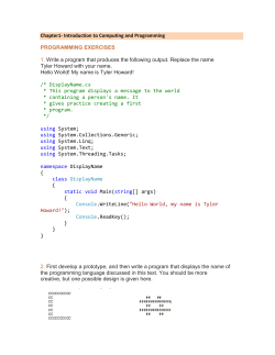 Chapter1- Introduction to Computing and Programming