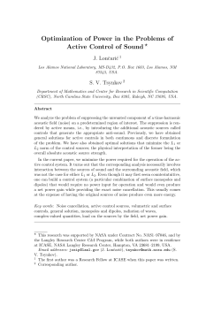 Optimization of Power in the Problems of Active Control of Sound ⋆