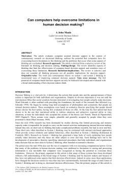 Can computers Help Overcome Limitations In Human Decision