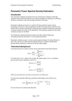 Parametric Power Spectral Density Estimation