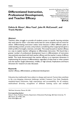 Differentiated Instruction, Professional Development, and Teacher