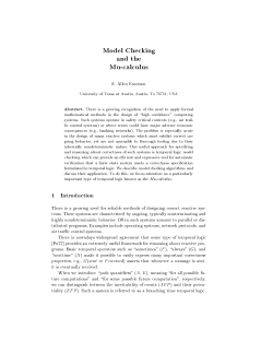 Model checking and the mu-calculus