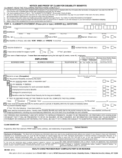 notice and proof of claim for disability benefits employers